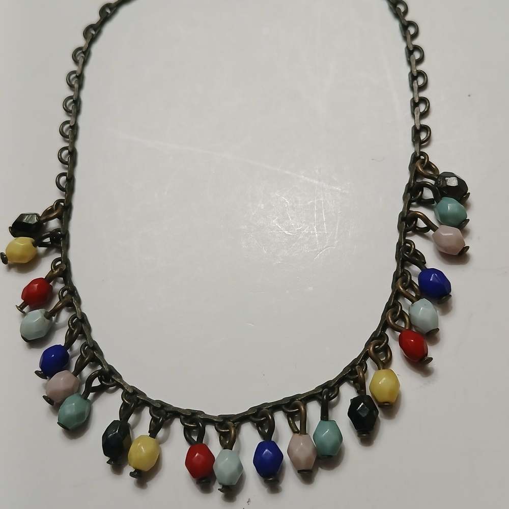Colorful Beaded Bracelet with Chain